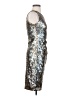 David Meister Metallic Silver Cocktail Dress Size 2 - photo 4