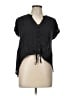 Universal Thread 100% Rayon Black Short Sleeve Blouse Size L - photo 1