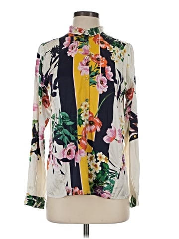 Johnny Was Long Sleeve Silk Top (view 1)