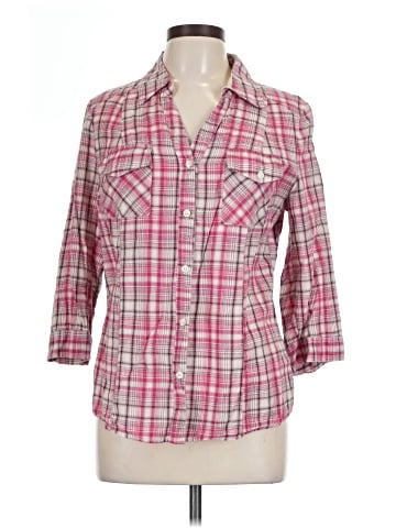 a.n.a. A New Approach 3/4 Sleeve Button-Down Shirt (view 1)