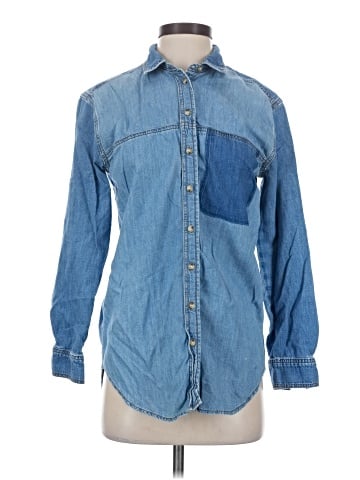 Topshop Long Sleeve Button-Down Shirt (view 1)