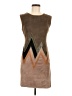 Stella Chevron-herringbone Brown Cocktail Dress Size 8 - photo 1