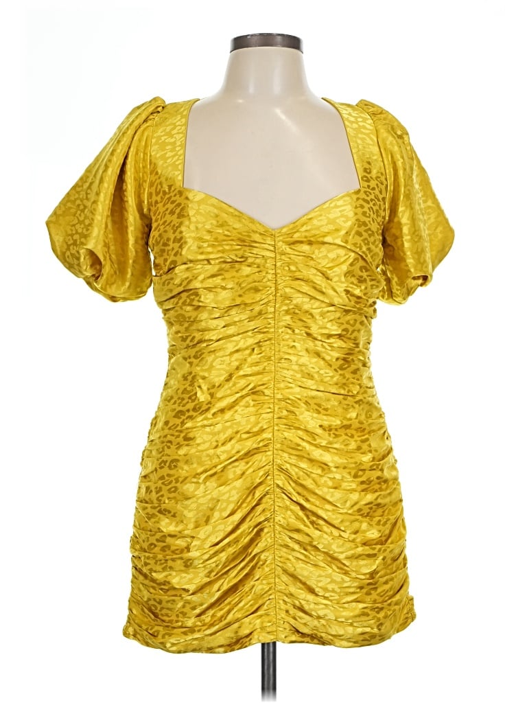 Pre-owned Adelyn Rae Short Sleeve Top Gold Sweetheart Neckline Tops