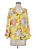 Easel 100% Polyester Yellow 3/4 Sleeve Blouse Size S - photo 1