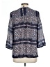 Maurices 100% Polyester Blue 3/4 Sleeve Blouse Size L - photo 2