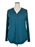 Nandashe Teal Long Sleeve Blouse Size XXL - photo 1