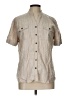 Chico's Tan Short Sleeve Button-Down Shirt Size Lg (2) - photo 1