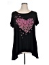 Acting Pro Hearts Black Short Sleeve Top Size 1X - photo 1