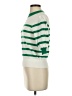 Suncoo 100% Cotton Stripes Green Turtleneck Sweater Size XS - photo 5