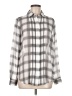 Foxcroft 100% Polyester Plaid Gray Long Sleeve Blouse Size 6 - photo 1