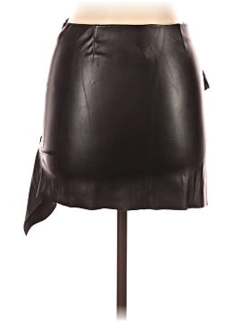 Aqua Faux Leather Skirt (view 2)