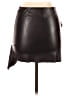 Aqua 100% Polyester Black Faux Leather Skirt Size L - photo 2