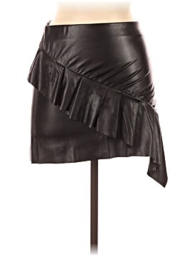 Aqua Faux Leather Skirt (view 1)