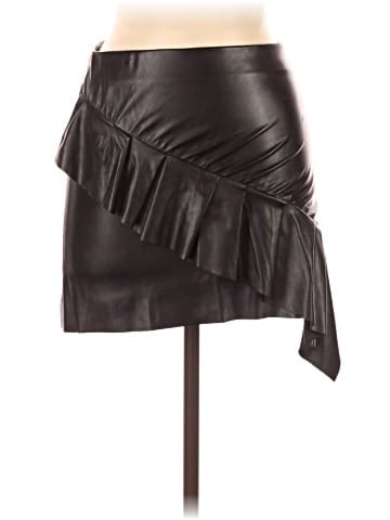 Aqua Faux Leather Skirt (view 1)