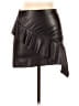 Aqua 100% Polyester Black Faux Leather Skirt Size L - photo 1