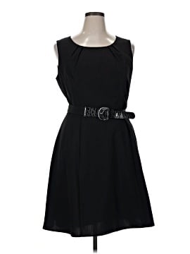 agb black dress AGB Black and Tan Midi Dress with Half Sleeves main image 0