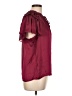 CeCe 100% Polyester Burgundy Short Sleeve Blouse Size L - photo 4