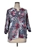 Ruby Rd. 100% Rayon Print Gray 3/4 Sleeve Blouse Size XL - photo 1