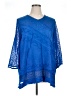 Added Dimension for Catherines 100% Rayon Blue 3/4 Sleeve Blouse Size 1X - photo 1