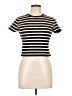 Atelier Stripes Ivory Short Sleeve Turtleneck Size L - photo 1
