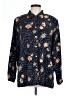 Impressions Animal Print Blue Long Sleeve Button-Down Shirt Size L - photo 1