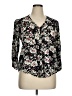 Fun2Fun Floral Black 3/4 Sleeve Blouse Size XL - photo 1