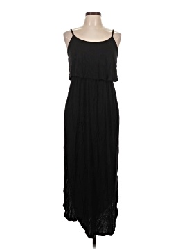 maxi dress without slits Black Shimmery Spaghetti Straps Braided Cut Out Slit Maxi Dress Medium