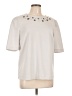 Ann Taylor Silver Short Sleeve Top Size L - photo 1