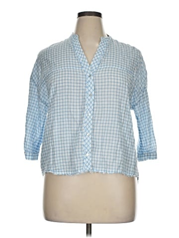 Zara Basic 3/4 Sleeve Button-Down Shirt (view 1)