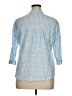Zara Basic Checkered-gingham Blue 3/4 Sleeve Button-Down Shirt Size XL - photo 2
