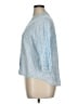 Zara Basic Checkered-gingham Blue 3/4 Sleeve Button-Down Shirt Size XL - photo 5