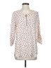 Maurices 100% Polyester Polka Dots Ivory 3/4 Sleeve Blouse Size S - photo 1