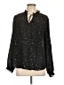 Allegra K 100% Polyester Stars Black Long Sleeve Blouse Size L - photo 1