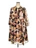 Torrid 100% Polyester Print Brown Casual Dress Size 2X Plus (2) - photo 1
