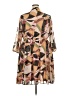 Torrid 100% Polyester Print Brown Casual Dress Size 2X Plus (2) - photo 2