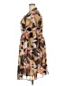 Torrid 100% Polyester Print Brown Casual Dress Size 2X Plus (2) - photo 5