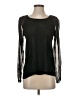 Ruby Ribbon Solid Black Long Sleeve Top Size S - photo 1