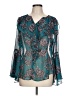 Curations Teal Long Sleeve Blouse Size L - photo 1