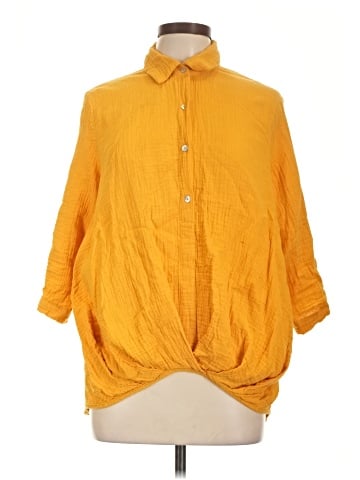 Just Living 3/4 Sleeve Button-Down Shirt (view 1)