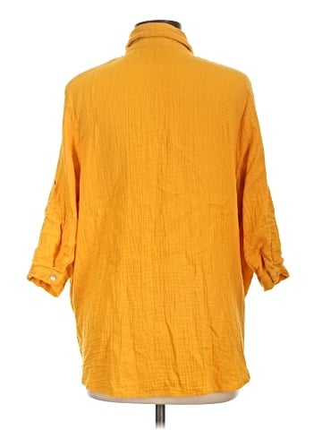 Just Living 3/4 Sleeve Button-Down Shirt (view 2)