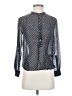 J.Crew Polka Dots Silver Long Sleeve Silk Top Size 0 - photo 1