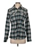 L.L.Bean Plaid Teal Long Sleeve Blouse Size S - photo 1