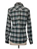 L.L.Bean Plaid Teal Long Sleeve Blouse Size S - photo 2