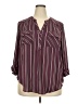 Torrid 100% Polyester Stripes Burgundy 3/4 Sleeve Blouse Size 2X Plus (2) - photo 1