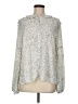 CAbi 100% Polyester Paisley Silver Long Sleeve Blouse Size M - photo 1