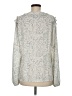 CAbi 100% Polyester Paisley Silver Long Sleeve Blouse Size M - photo 2