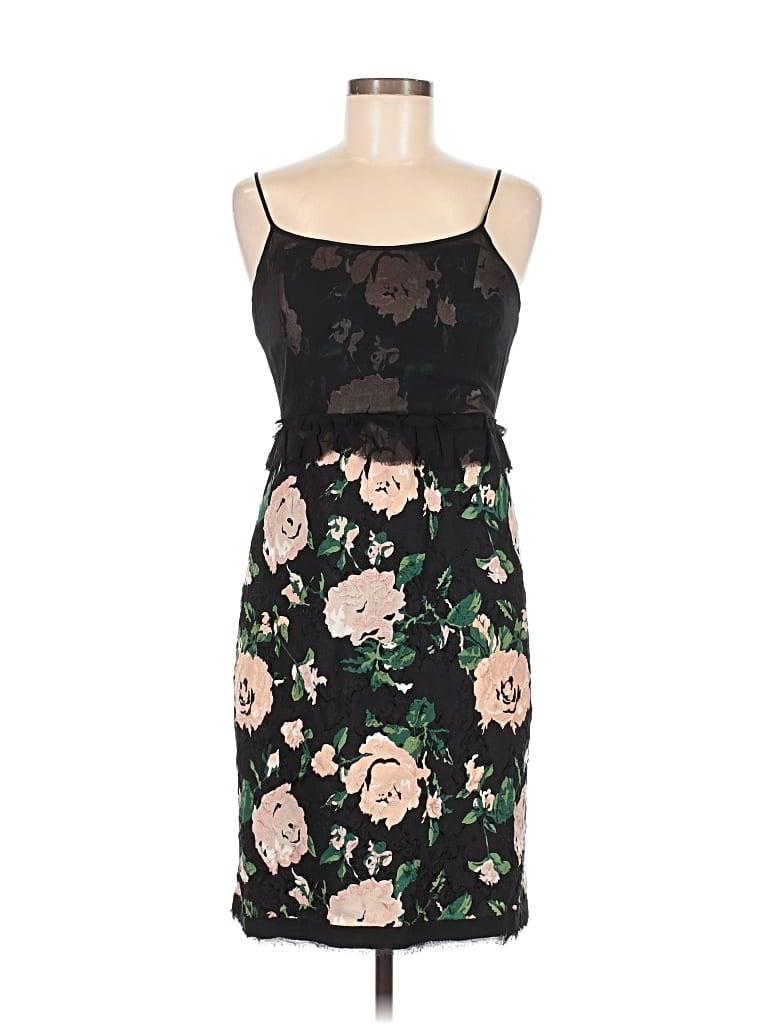 Club Monaco Cocktail Dress: Black Floral Pattern Dresses - Used - Size 6