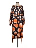 Assorted Brands 100% Polyester Print Orange Casual Dress Size S - photo 1