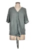 XCVI Gray Short Sleeve Blouse Size L - photo 1