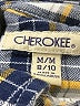 Cherokee 100% Cotton Plaid Yellow Long Sleeve Button-Down Shirt Size M (kids) - photo 3